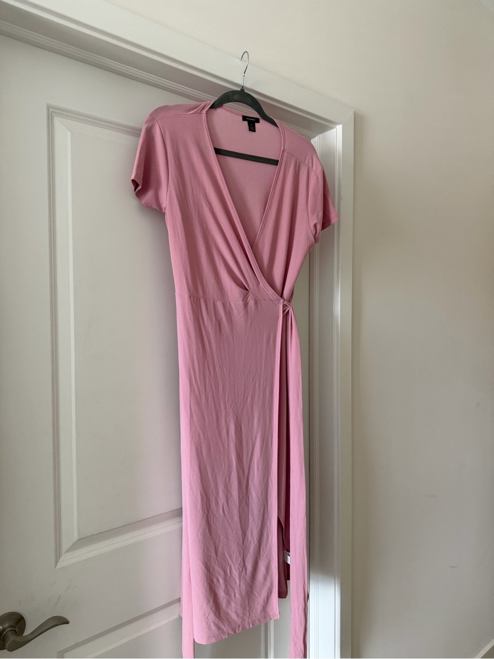 Halogen Pink Wrap Midi Dress